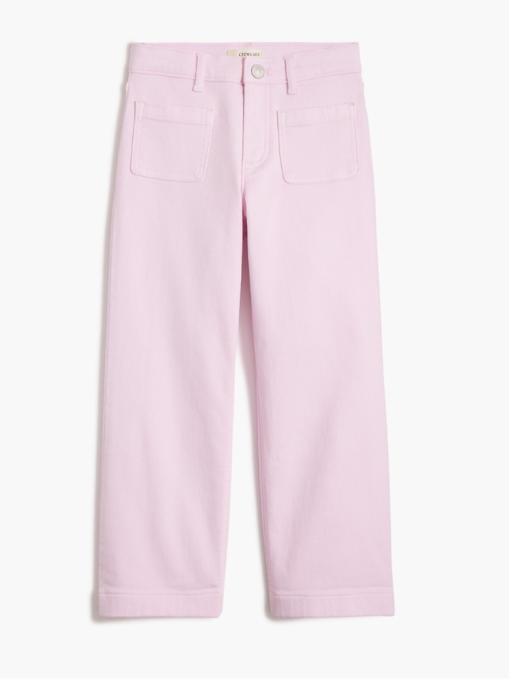 Crewcuts Light Pink Wide-Leg Jeans with Patch Pockets